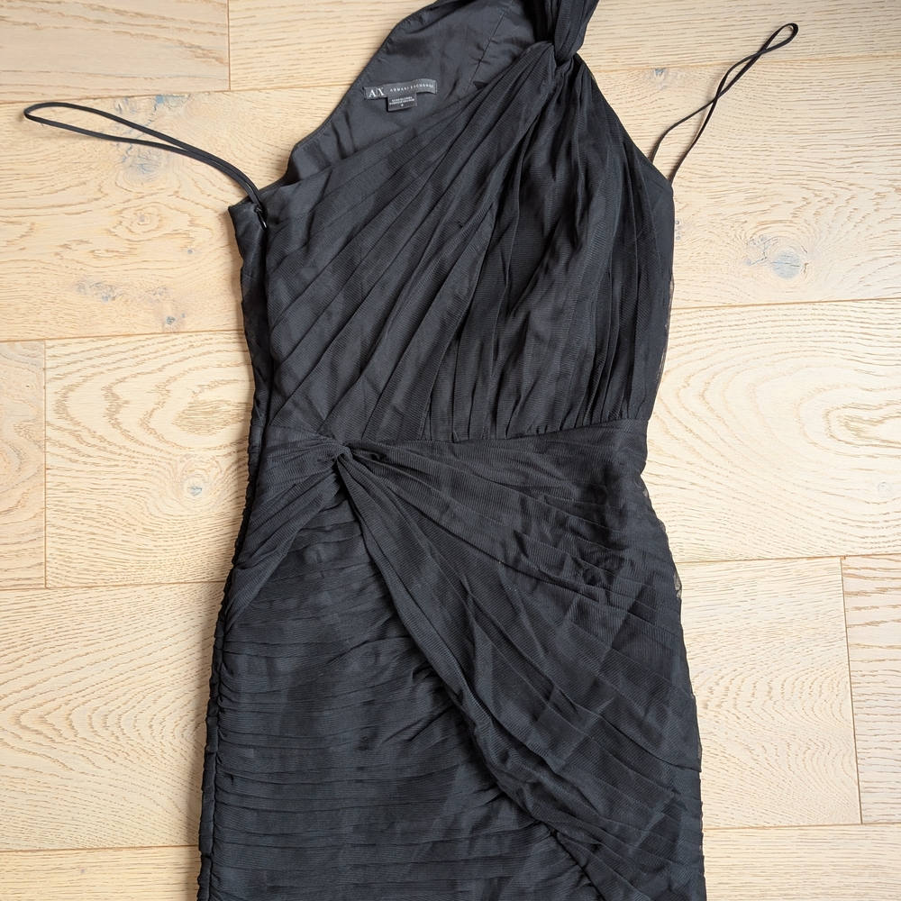 Armani Exchange Black One Shoulder Dress